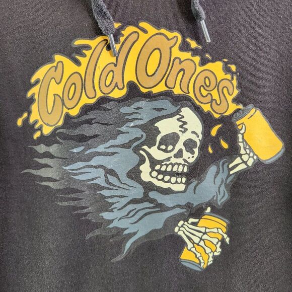 Vans Hoodie Mens S Cold Ones Grim Reaper Beer Skull Skelton Off The Wall - Picture 3 of 14